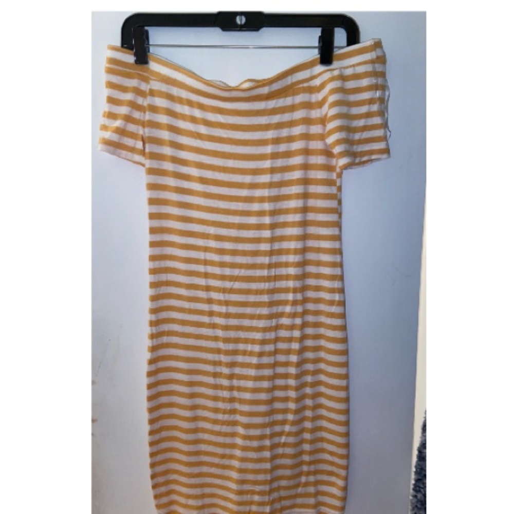 Off the shoulder Yellow & White Dress